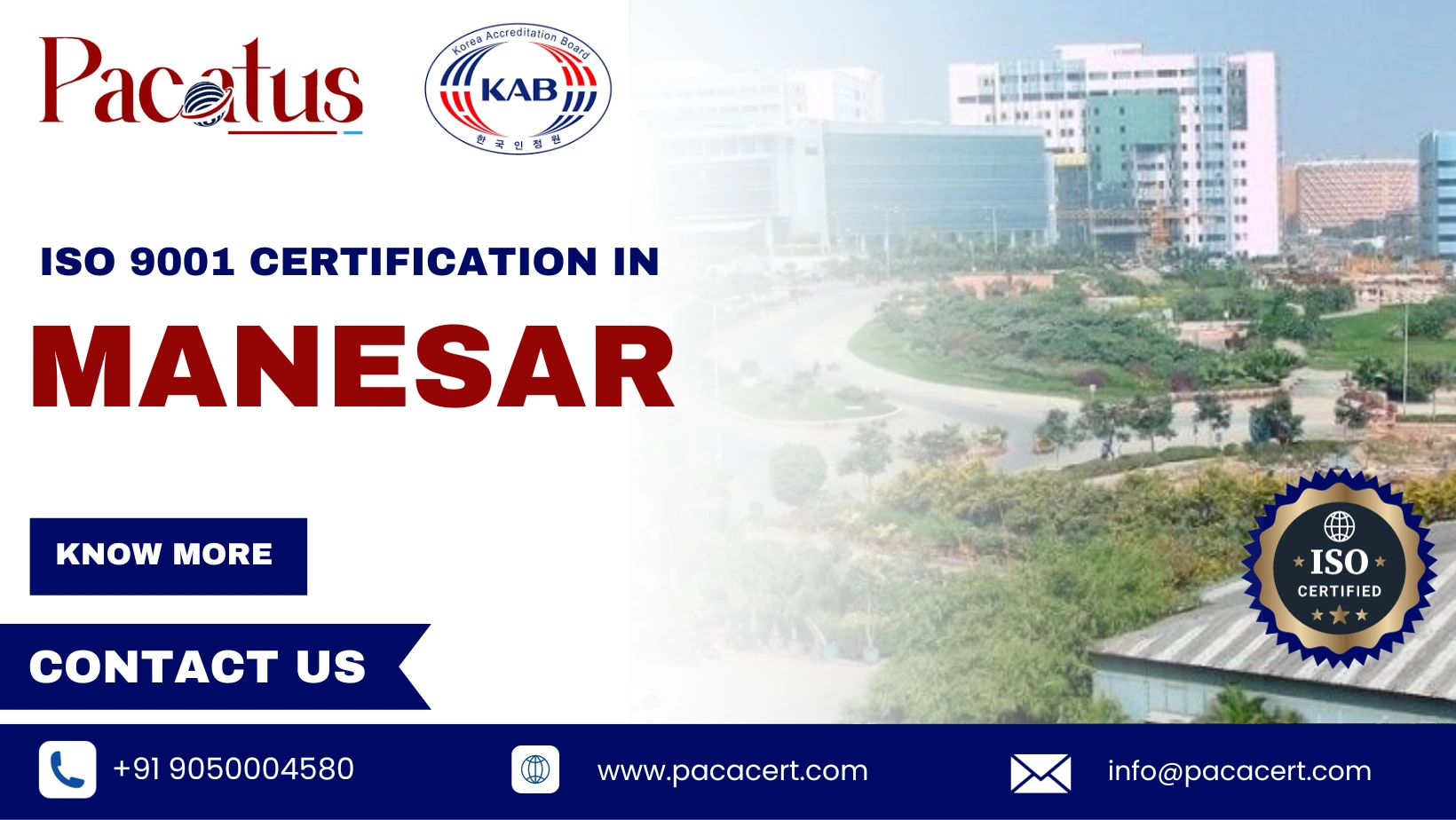 iso 9001 certification in Manesar